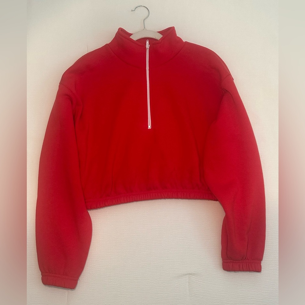 Los Angeles Apparel Red Cropped Sweatshirt